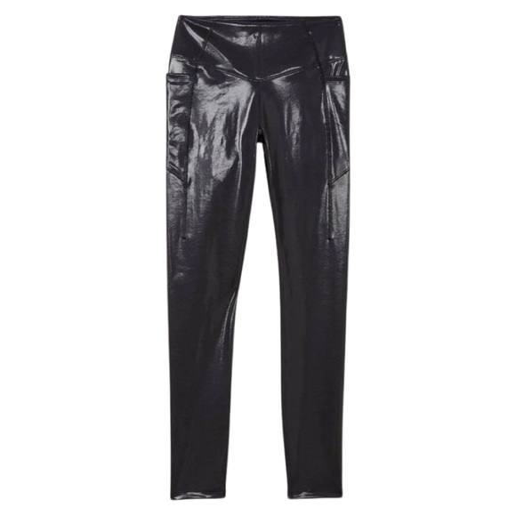 Victoria's Secret PINK Ultimate V High Waist Legging In Black Shine Size:M4-6NWT - Picture 5 of 16